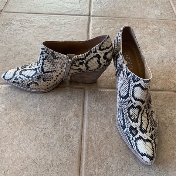 Franco Sarko Snake Skin Ankle Boots - Picture 1 of 3